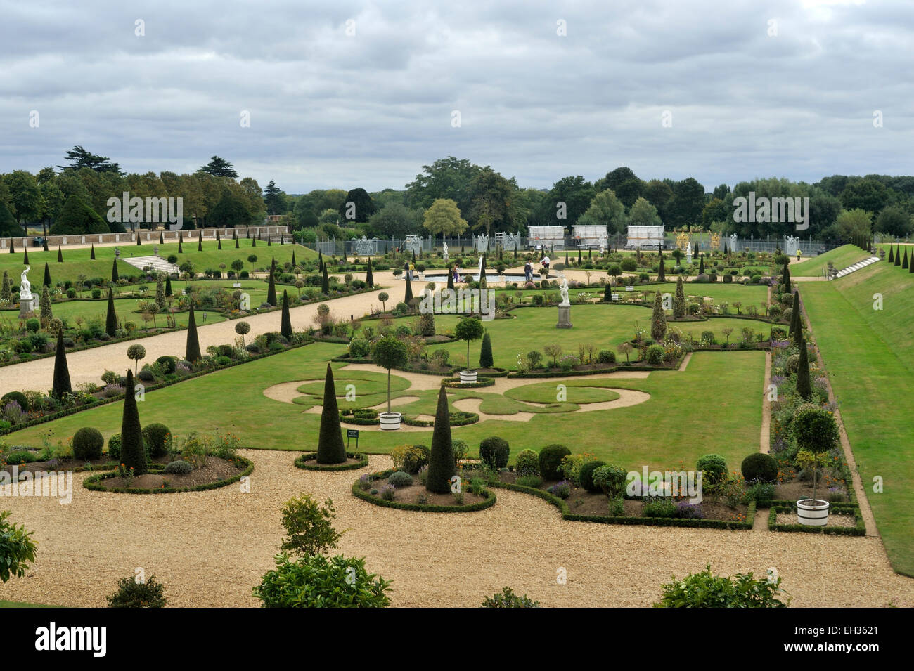 Formale Gärten, Hampton Court, London, UK Stockfoto