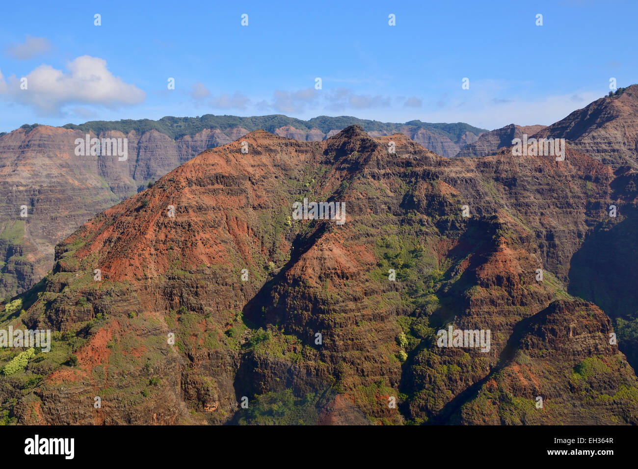 Luftaufnahme der Waimea Canyon, Kauai, Hawaii, USA Stockfoto
