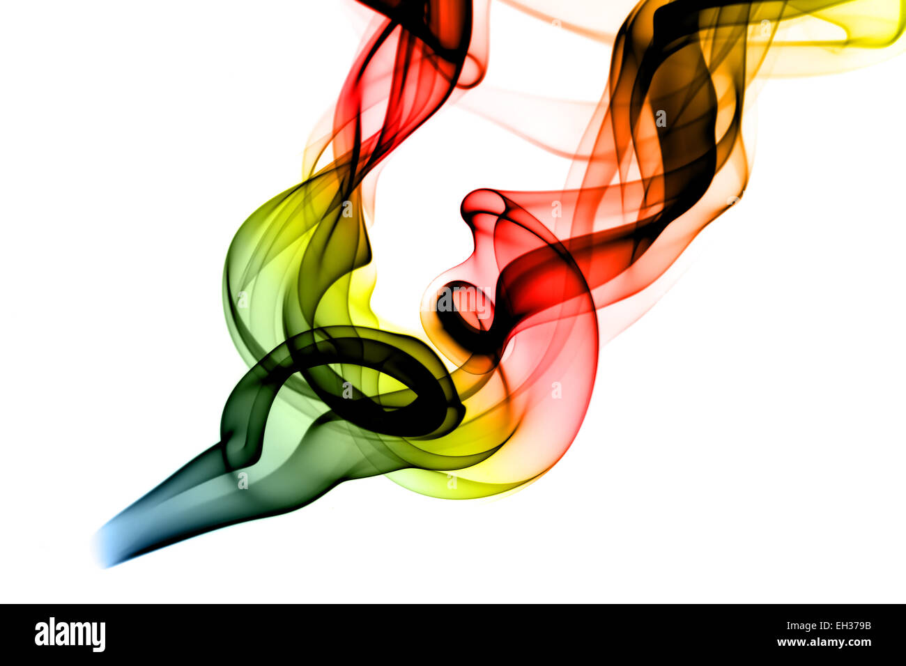 RGB-Fume abstrakte Form über dem weißen Hintergrund Stockfoto