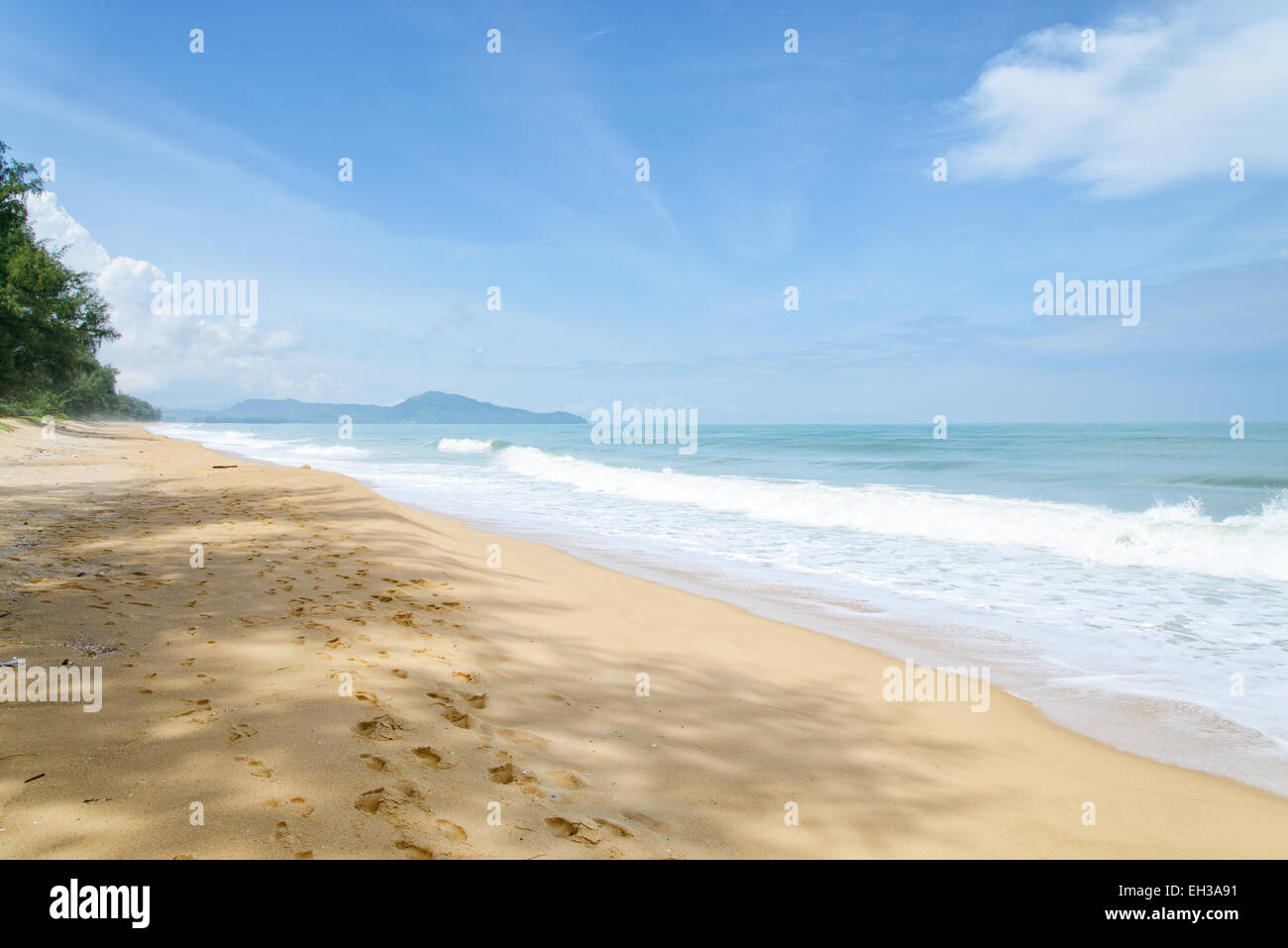 Ansicht von Mai Khao Beach in Phuket, Thailand Stockfoto