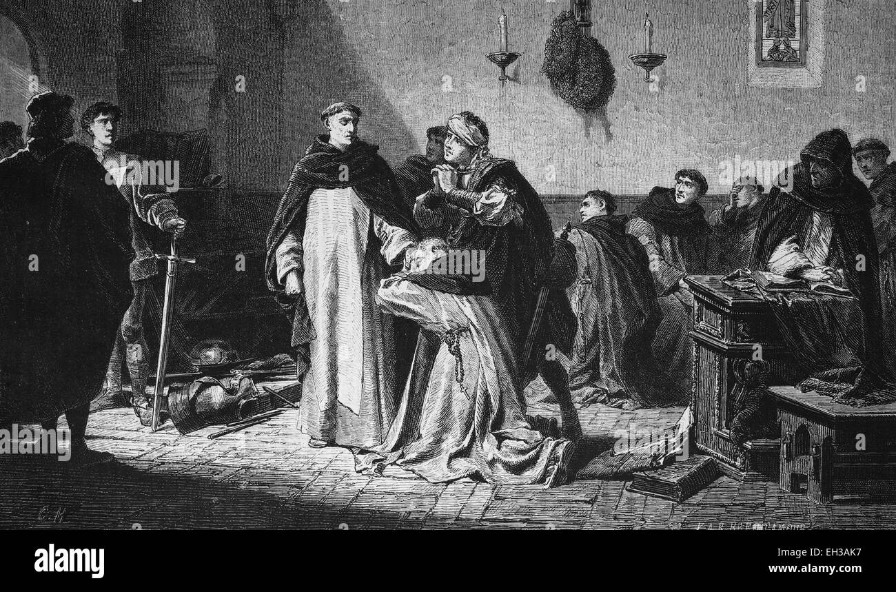 Verhaftung von Girolamo Savonarola, 1452-1498, italienischer Dominikaner Mönch und Prediger, Italien, Holzschnitt, ca. 1880, Europa Stockfoto