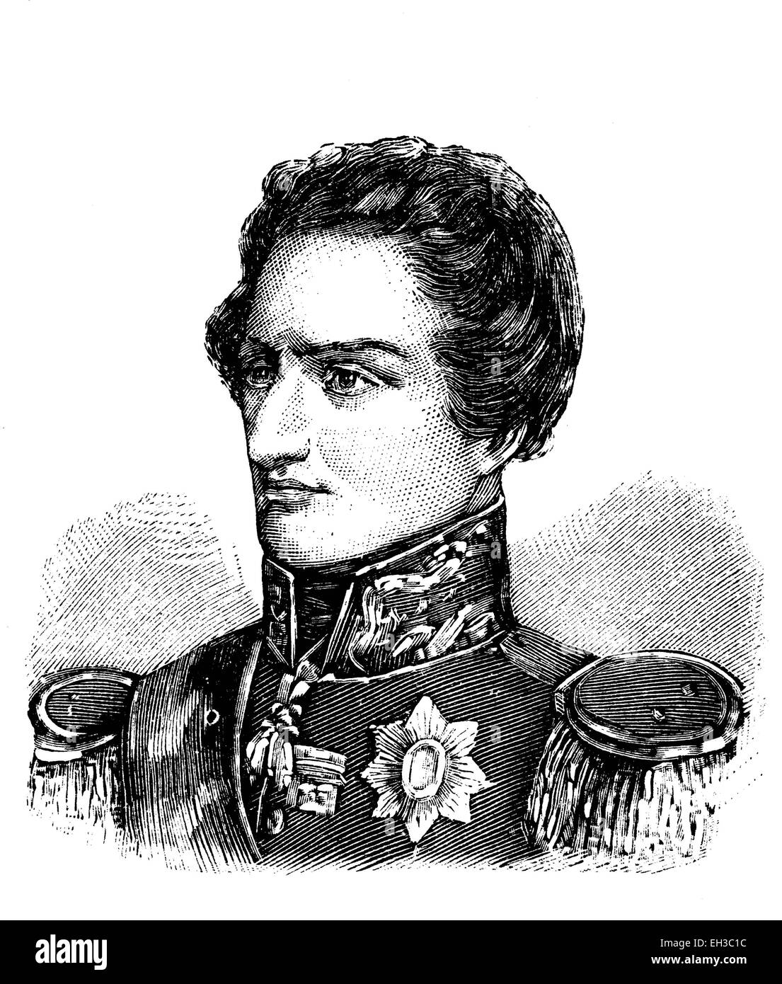 Prinz Johann von Sachsen, Holzschnitt, um 1880 Stockfoto
