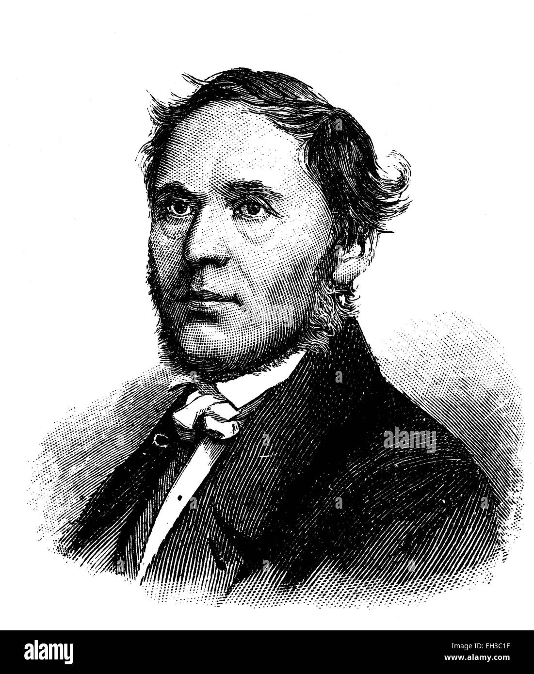 Franz Sylvester Jordan, 1792-1861, deutscher Jurist und Politiker, Holz Gravieren, um 1880 Stockfoto