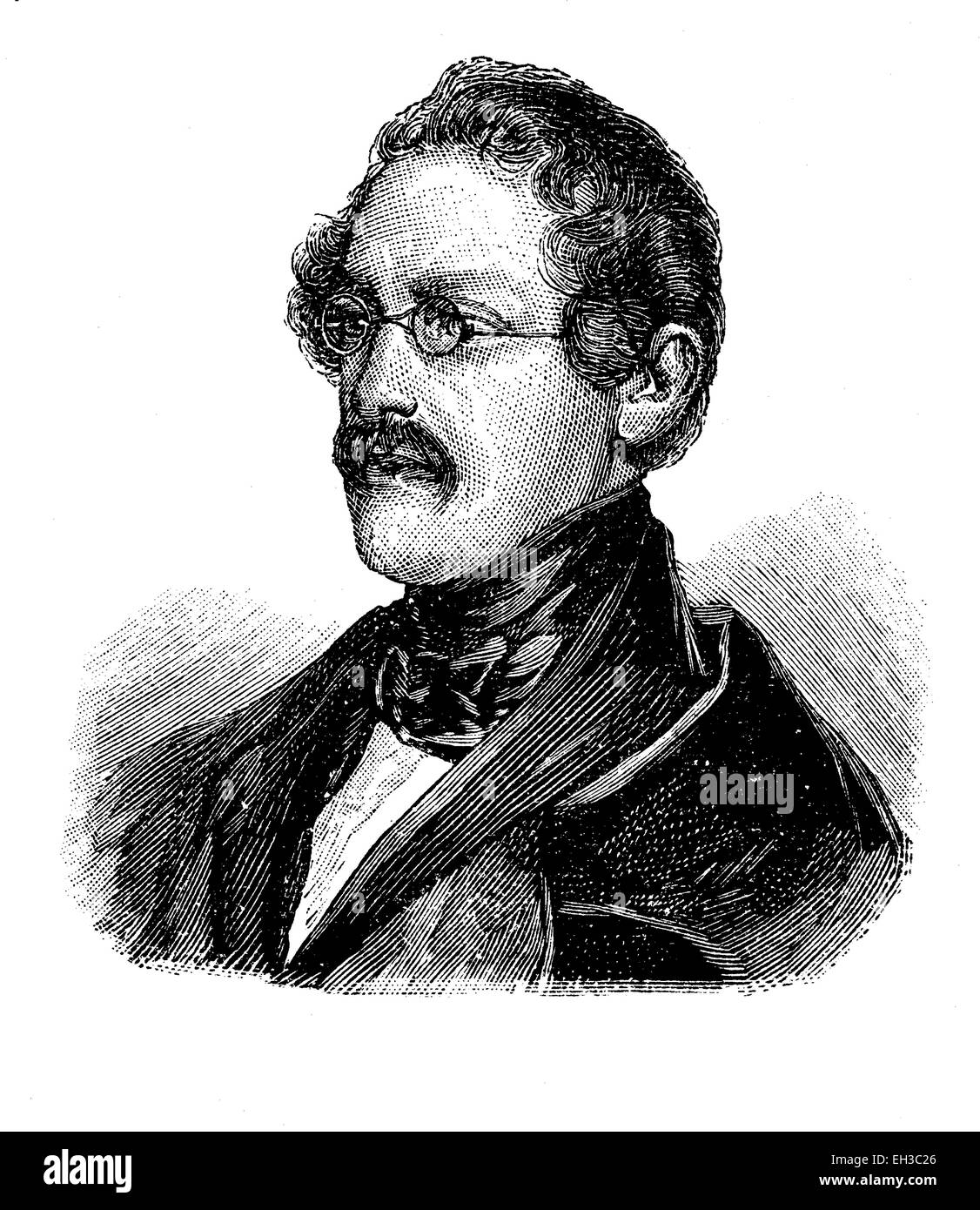 Anton Alexander Graf von Auersperg, 1806-1876, Pseudonym Anastasiu Gruen Zelenec auf Slowenisch, Politiker und deutschsprachige politische Dichter, historischen Holzschnitt, ca. 1880 Stockfoto