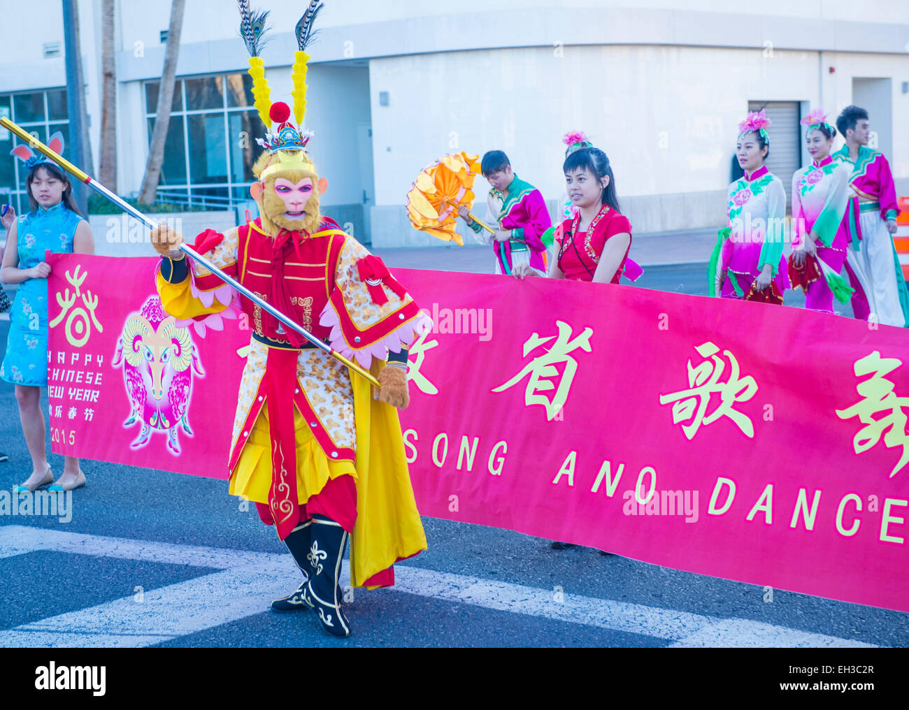 Teilnehmer an der chinesischen Neujahrsparade statt in Las Vegas. Stockfoto