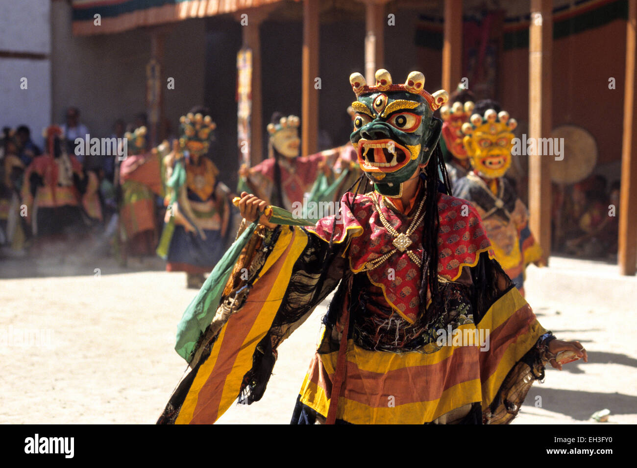 Maskentanz in Ladakh Festival, Leh, Ladakh, Indien Stockfoto