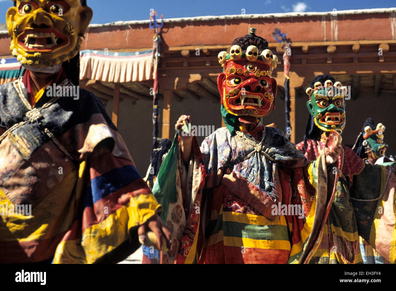 Maskentanz in Ladakh Festival, Leh, Ladakh, Indien Stockfoto