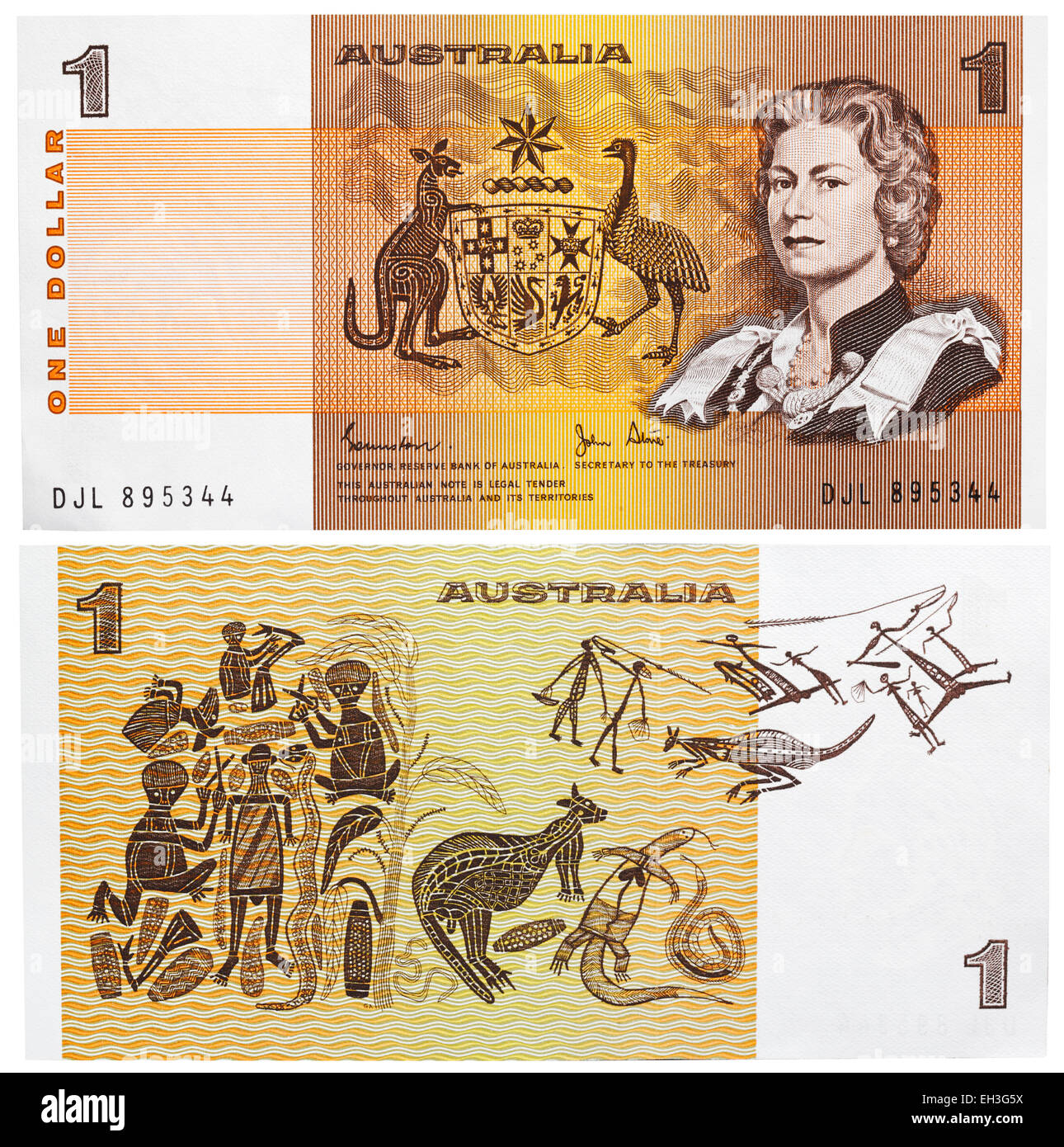 1-Dollar-Banknote, Australien, 1983 Stockfoto