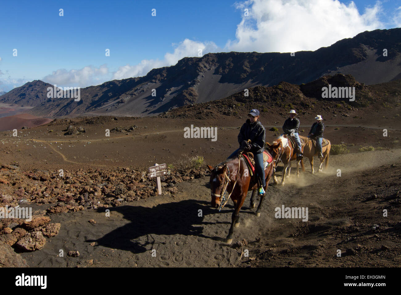 Reiten im Haleakala National Park, Maui, Hawaii Stockfoto