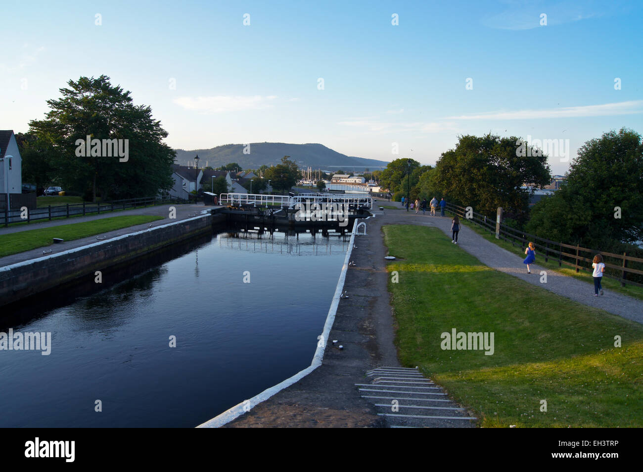 Caledonian Canal, von Thomas Telford, Matthew Davidson und William Jessop, erbaut 1803-22, Clachnaharry, Inverness, Schottland Stockfoto