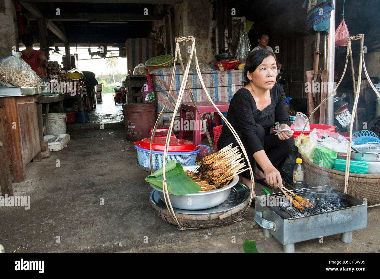 Streetfood Anbieter in Hoi an, Vietnam Stockfoto