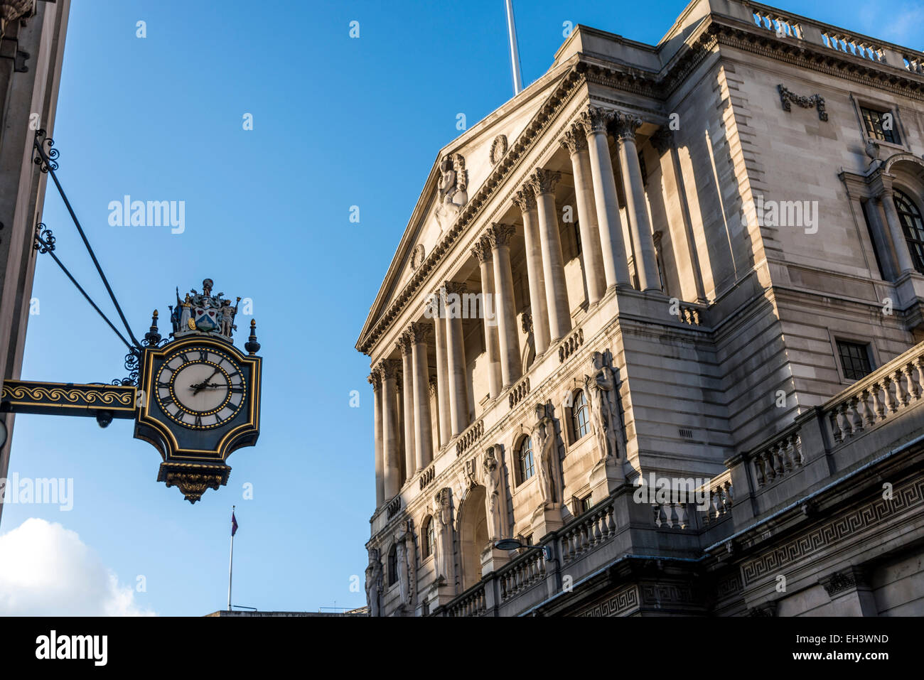 Die Fassade der Bank von England auf Threadneedle Street in der City of London Stockfoto