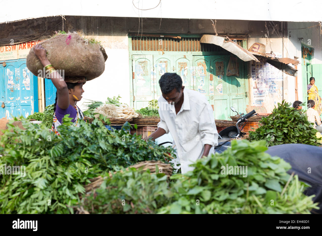 Gemüsemarkt in Indien Stockfoto