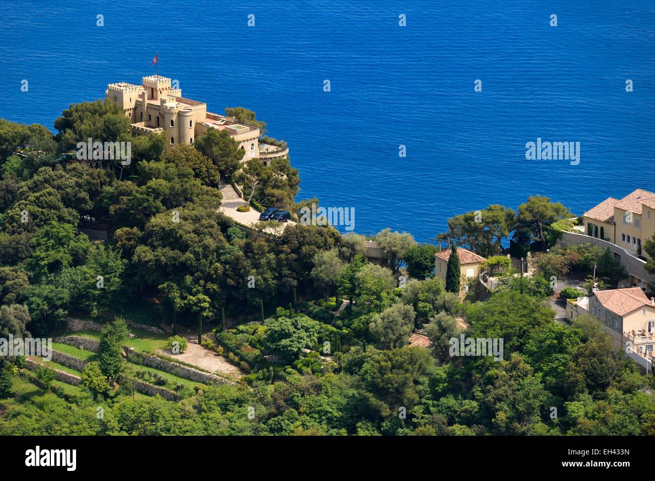 Frankreich, Alpes Maritimes, Beaulieu Sur Mer, Villa mit Blick aufs Meer Stockfoto