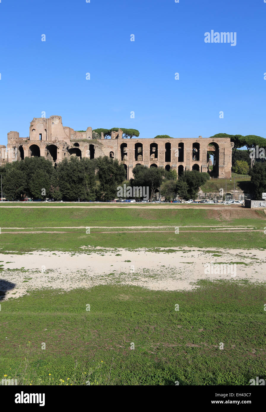 Italien. Rom. Circus Maximus und Palatin. Stockfoto