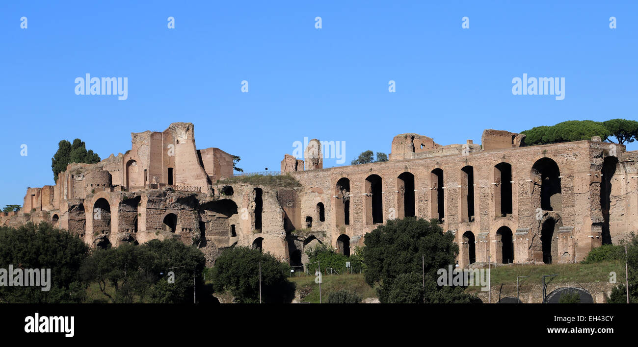 Italien. Rom. Palatin-Hügel. Ansicht. Die Ruinen. Stockfoto