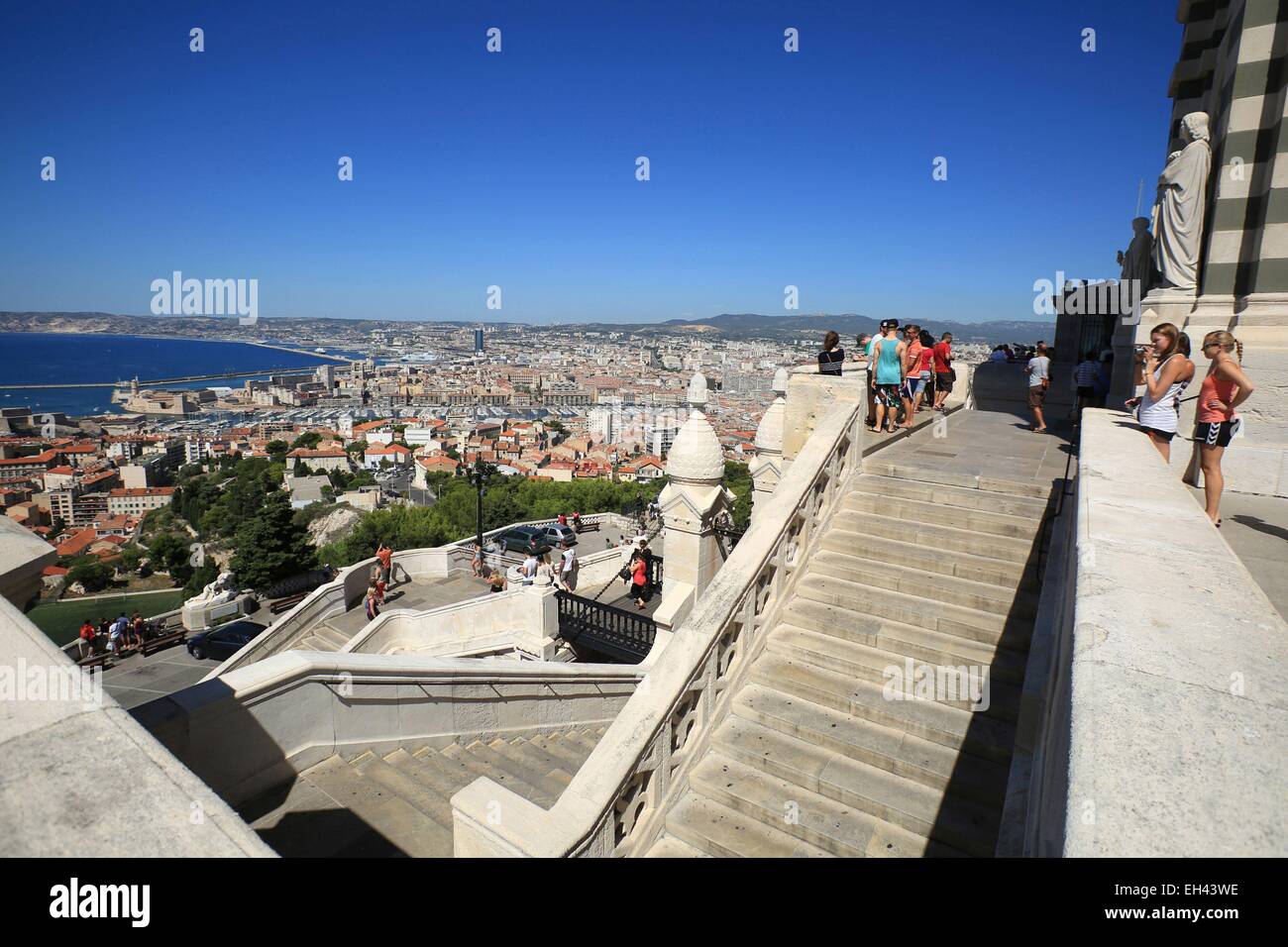 Frankreich, Bouches-du-Rhône, Marseille, die Stadt Marseille seit Basilika Notre-Dame De La Garde Stockfoto