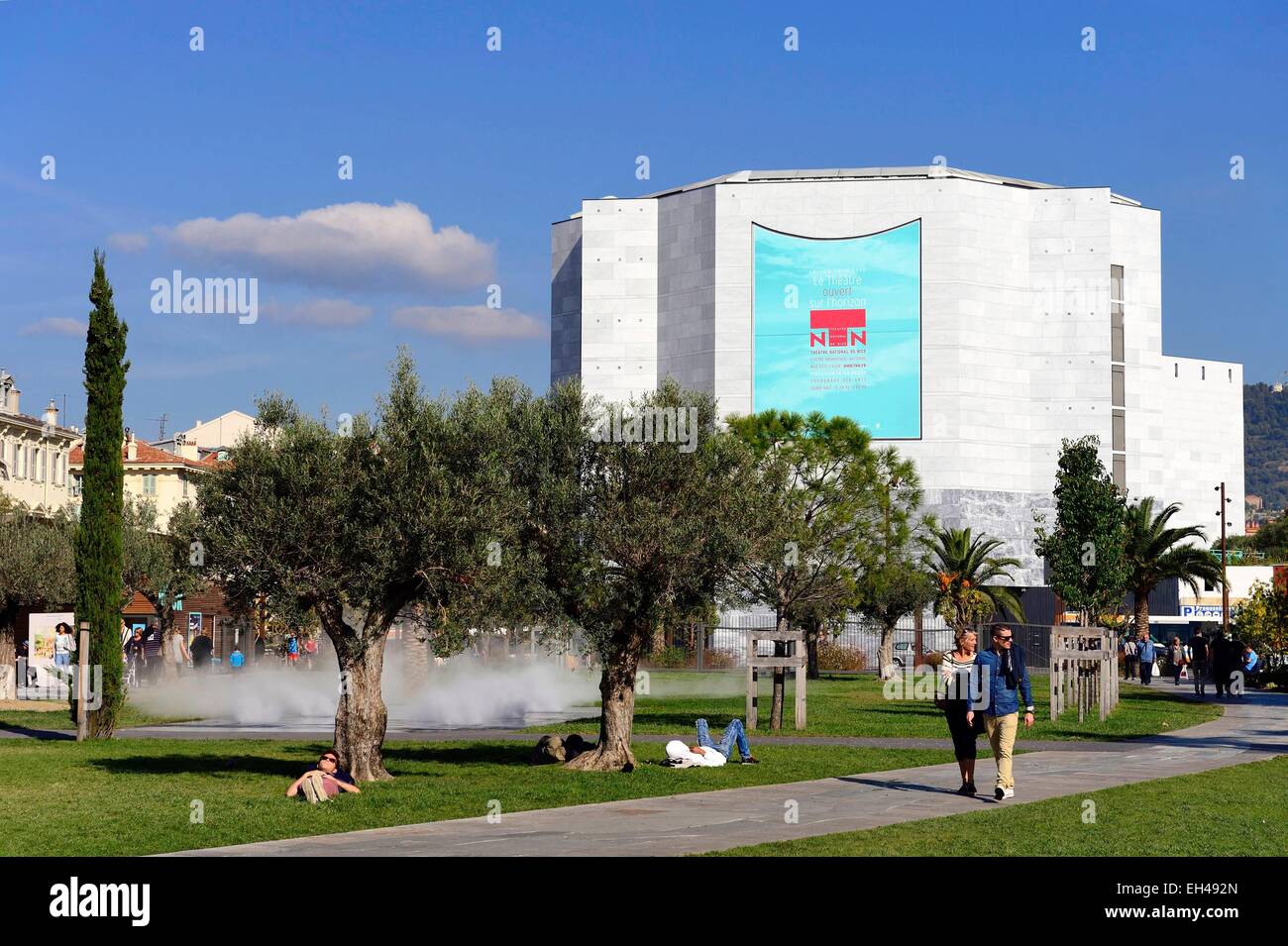 Frankreich, Alpes Maritimes, Nizza, die Altstadt, Promenade du Paillon, National Theater von Nizza Stockfoto