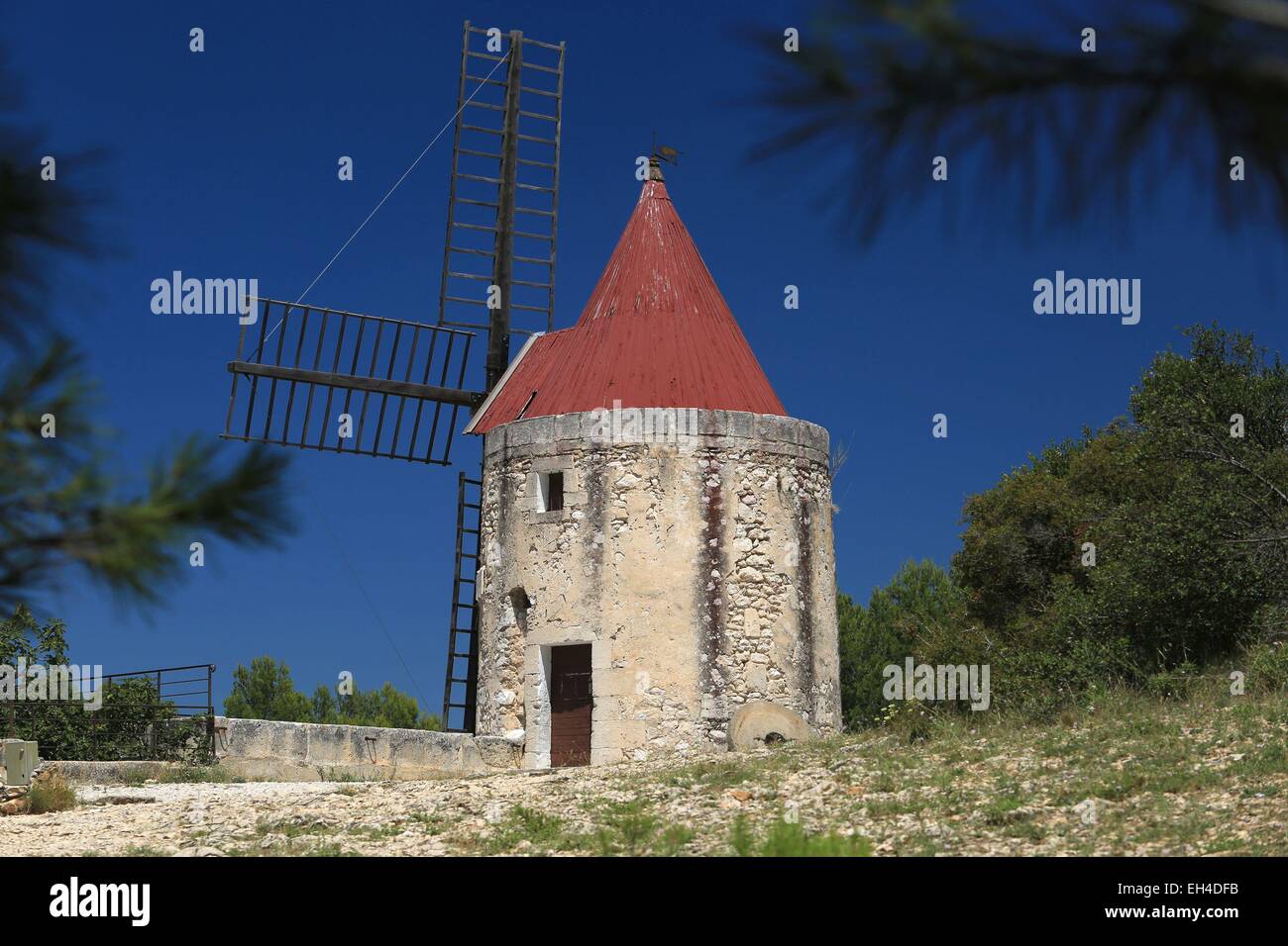 Frankreich, Bouches du Rhone, Fontvieille, die Mühle Ribet Saint-Pierre oder die Mühle von Daudet Stockfoto