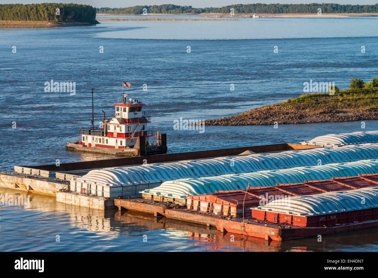 USA, Mississippi, Greenville, den Transport von Gütern auf dem Mississippi Stockfoto