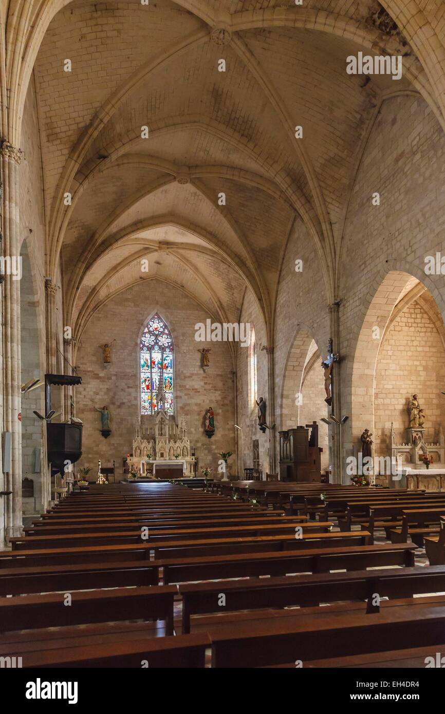 Frankreich, Lot et Garonne, Villereal, Guyenne ummauerten Stadt, im Inneren der Kirche Notre-Dame Stockfoto