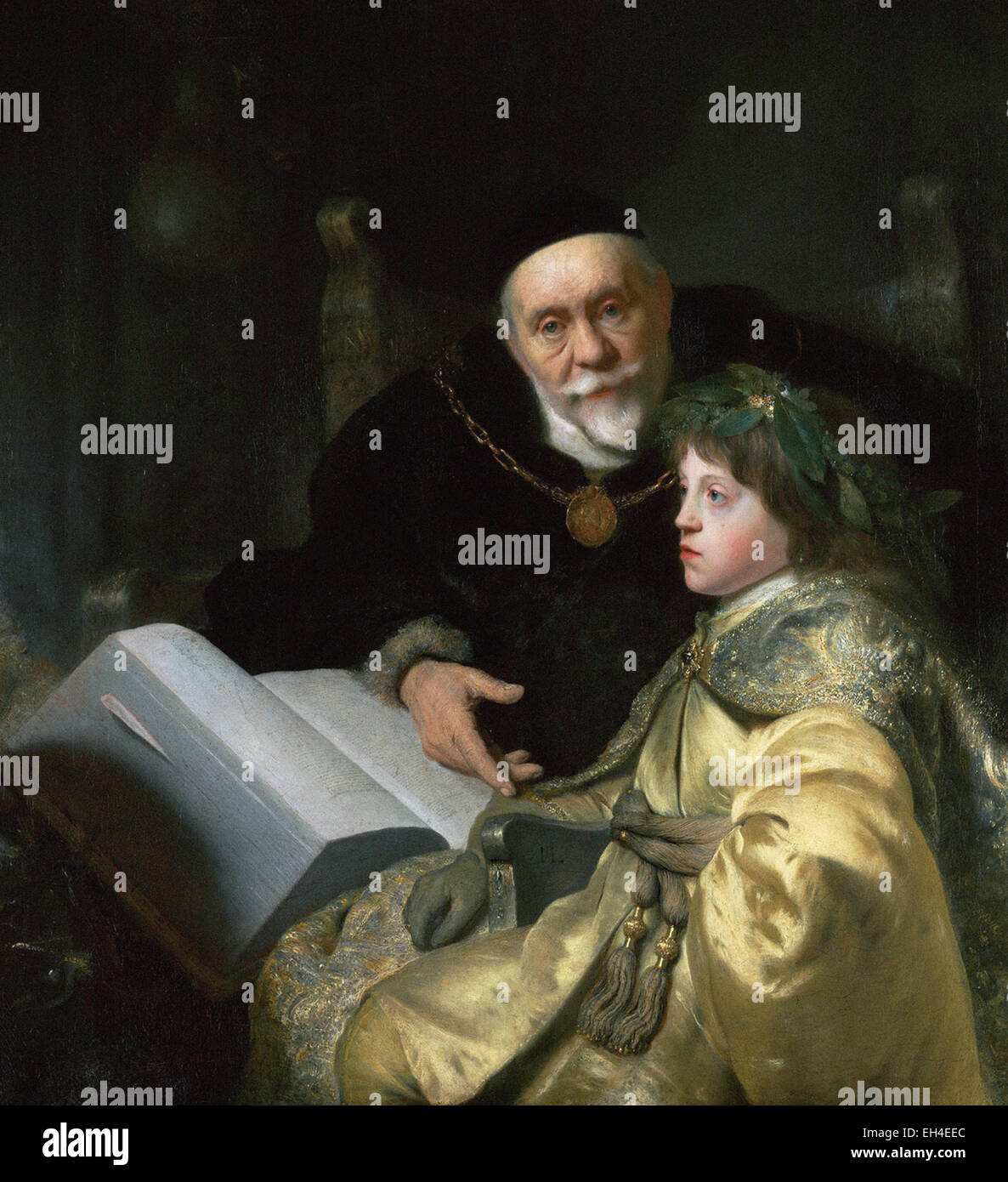 Jan Lievens Prince Charles Louis von der Pfalz mit seinen Tutor Wolrad von Plessen im historischen Kleid Stockfoto