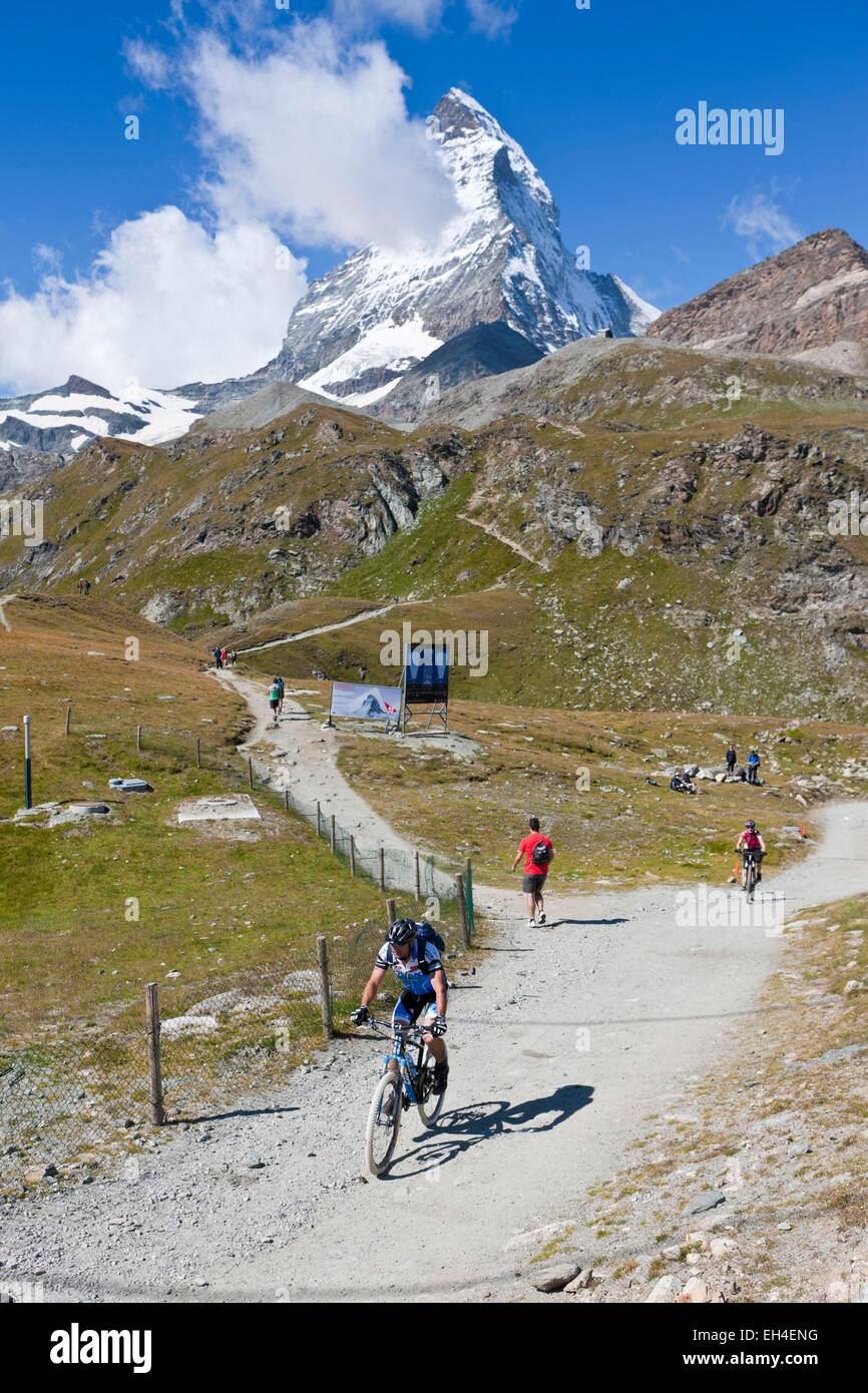 Schweiz, Kanton Wallis, Zermatt, das Matterhorn (4478 m) Stockfoto