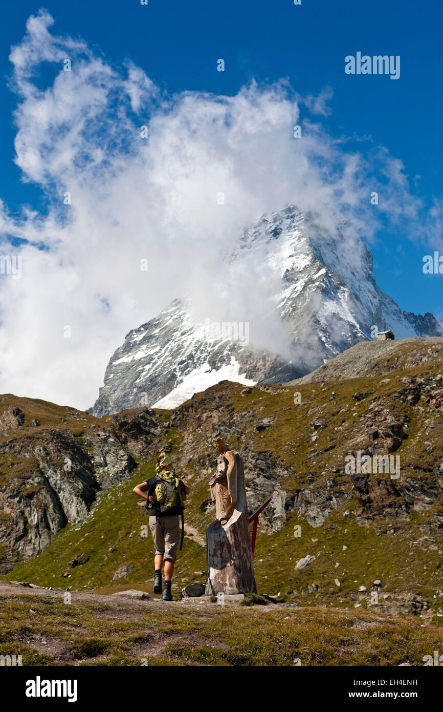 Schweiz, Kanton Wallis, Zermatt, das Matterhorn (4478 m) Stockfoto