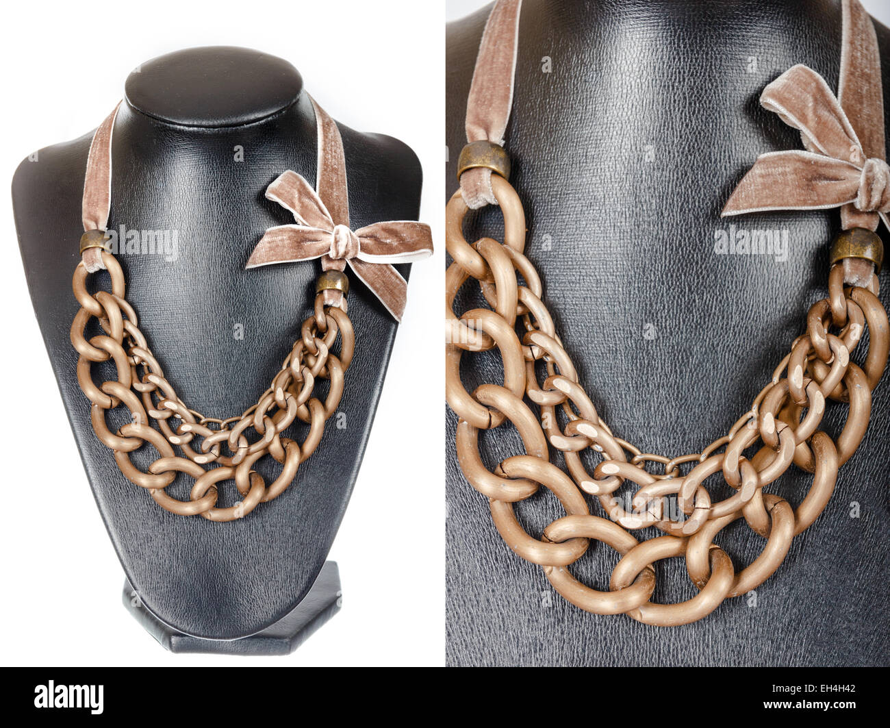 Schöne stilvolle handgemachte handgefertigte Frau Bijouterie oder weiblich Vintage-Mode antiken bunten Schmuck Halskette Schwarz Mod Stockfoto