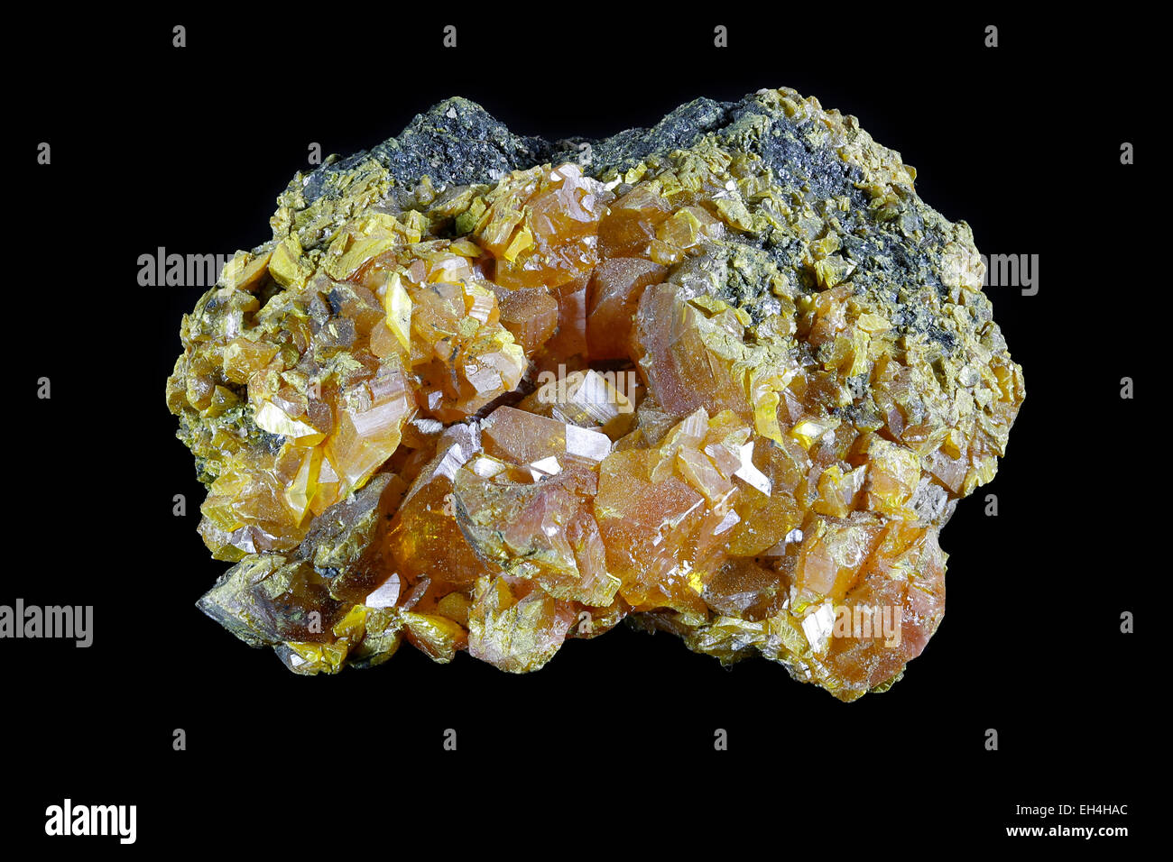 Rhusma (Arsen Sulfid Mineral) Stockfoto