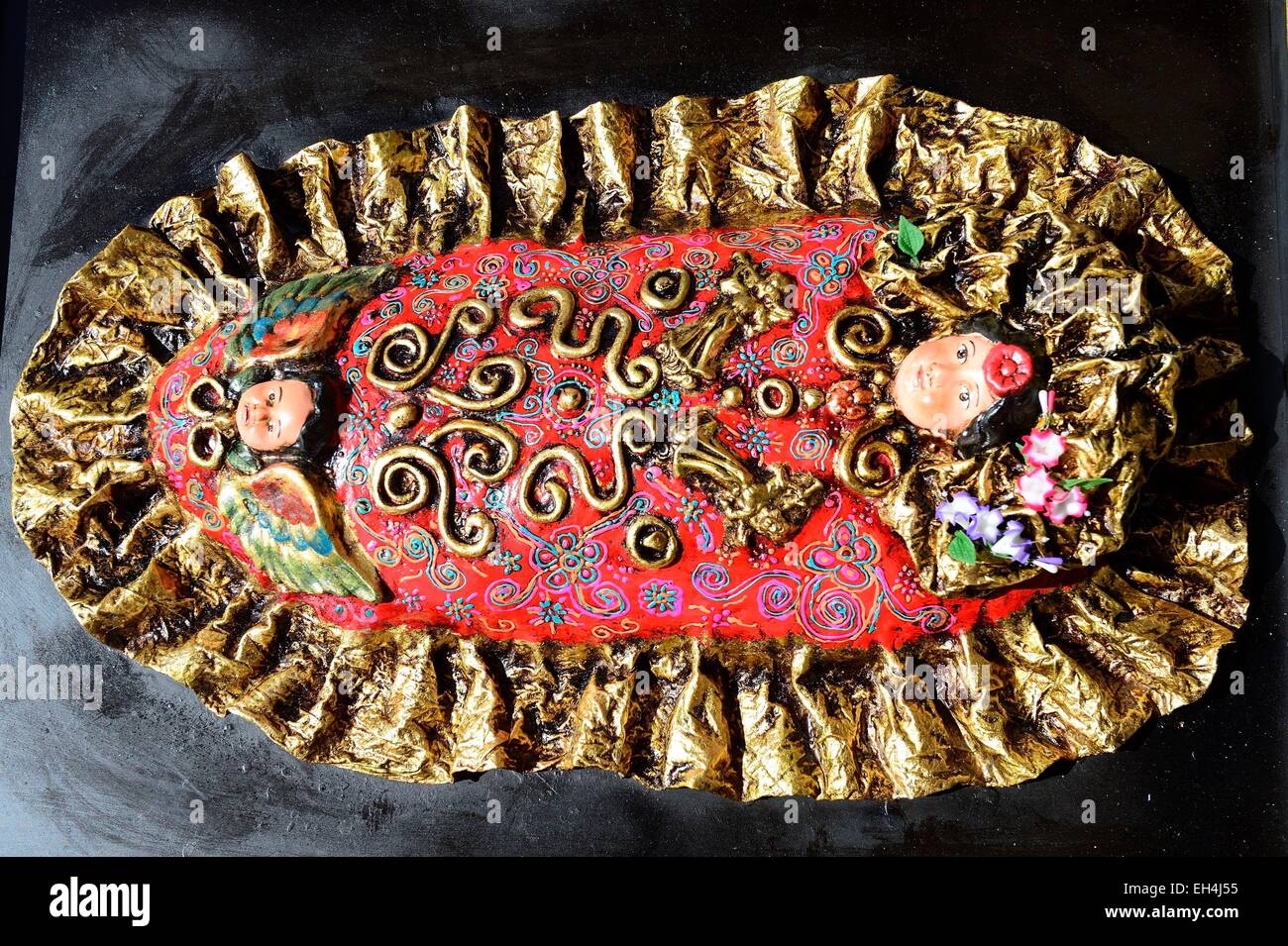 Peru, Cuzco Provinz, Cuzco, Weltkulturerbe von UNESCO-Markt, Santurantikuy, Weihnachtsmarkt von Krippenfiguren, biblische Figuren Stockfoto