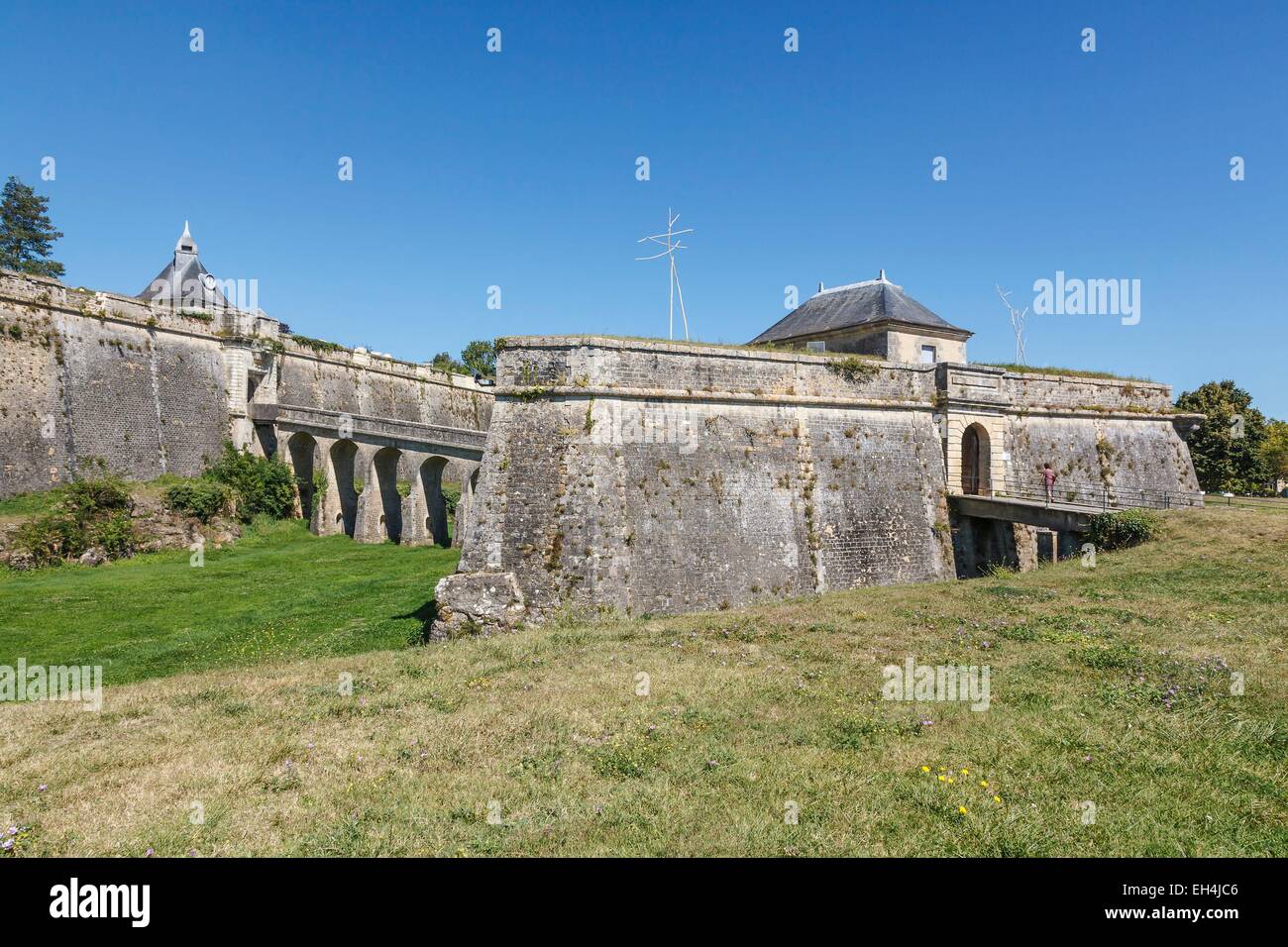 Die Zitadelle, Porte Dauphine, Befestigungsanlagen von Vauban, von der UNESCO als Welterbe gelistet, Blaye, Gironde, Frankreich Stockfoto