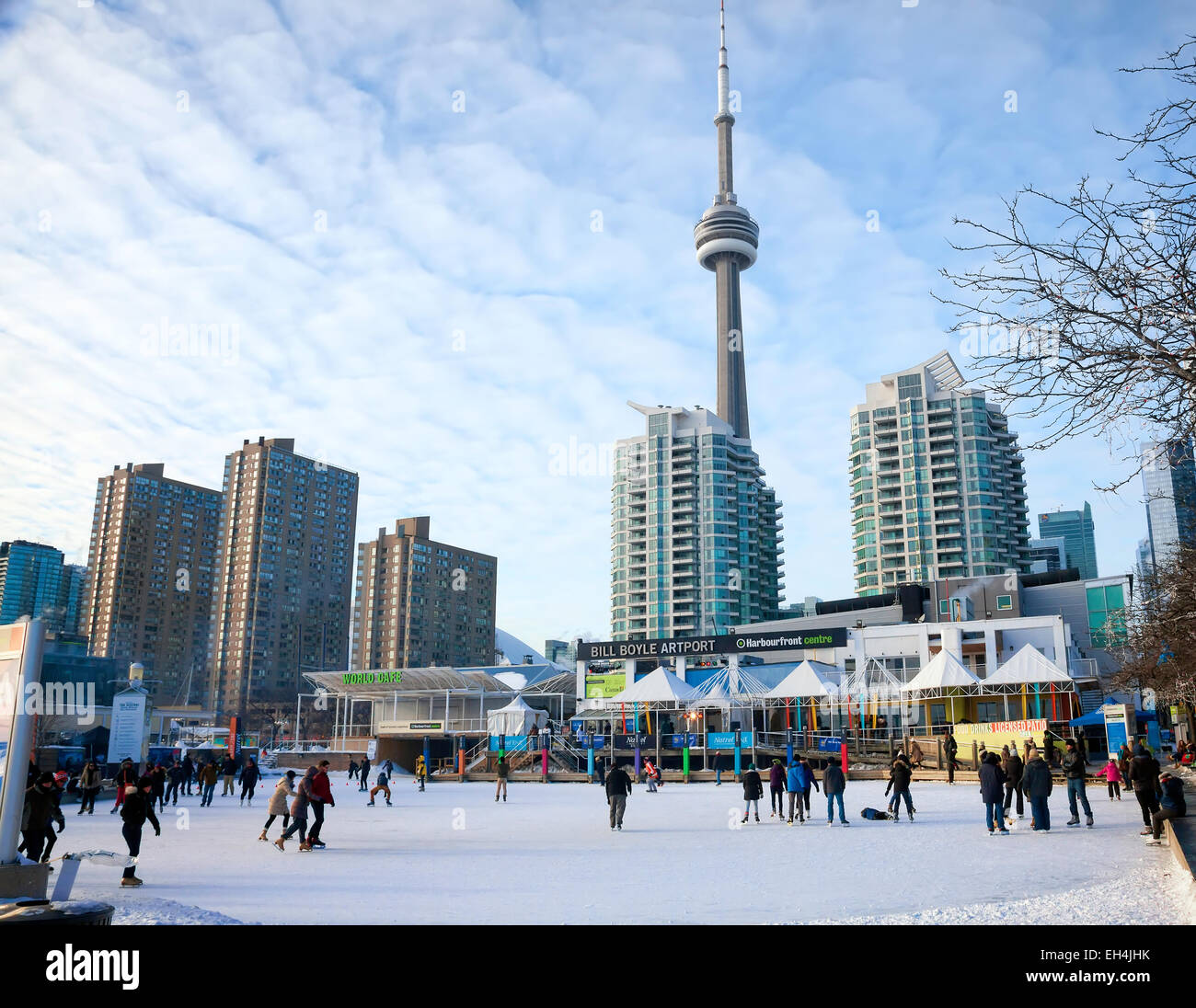 Winter Eisbahn am Harbourfront; Toronto, Ontario; Kanada Stockfoto