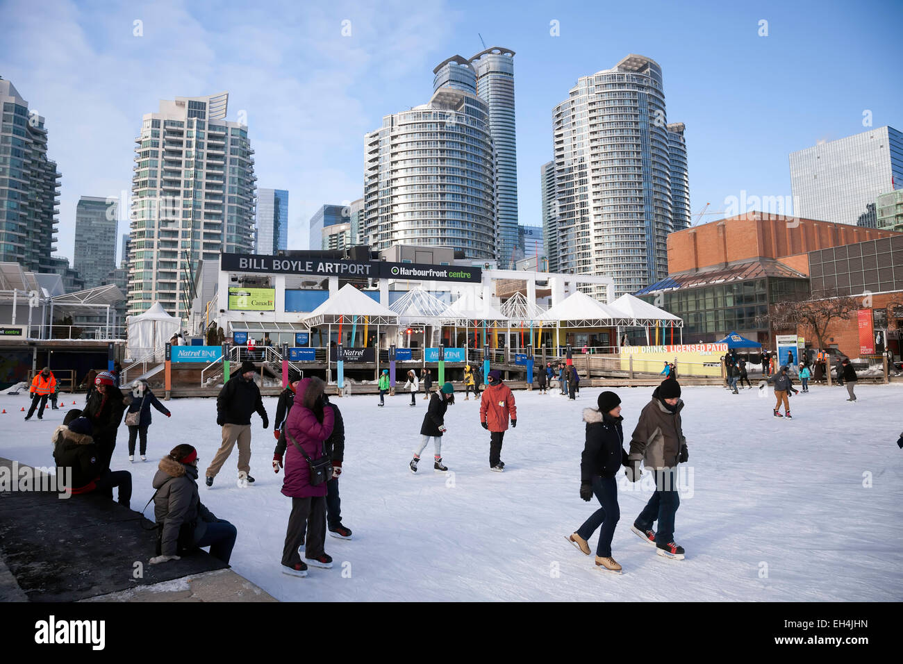 Winter Eisbahn am Harbourfront; Toronto, Ontario; Kanada Stockfoto