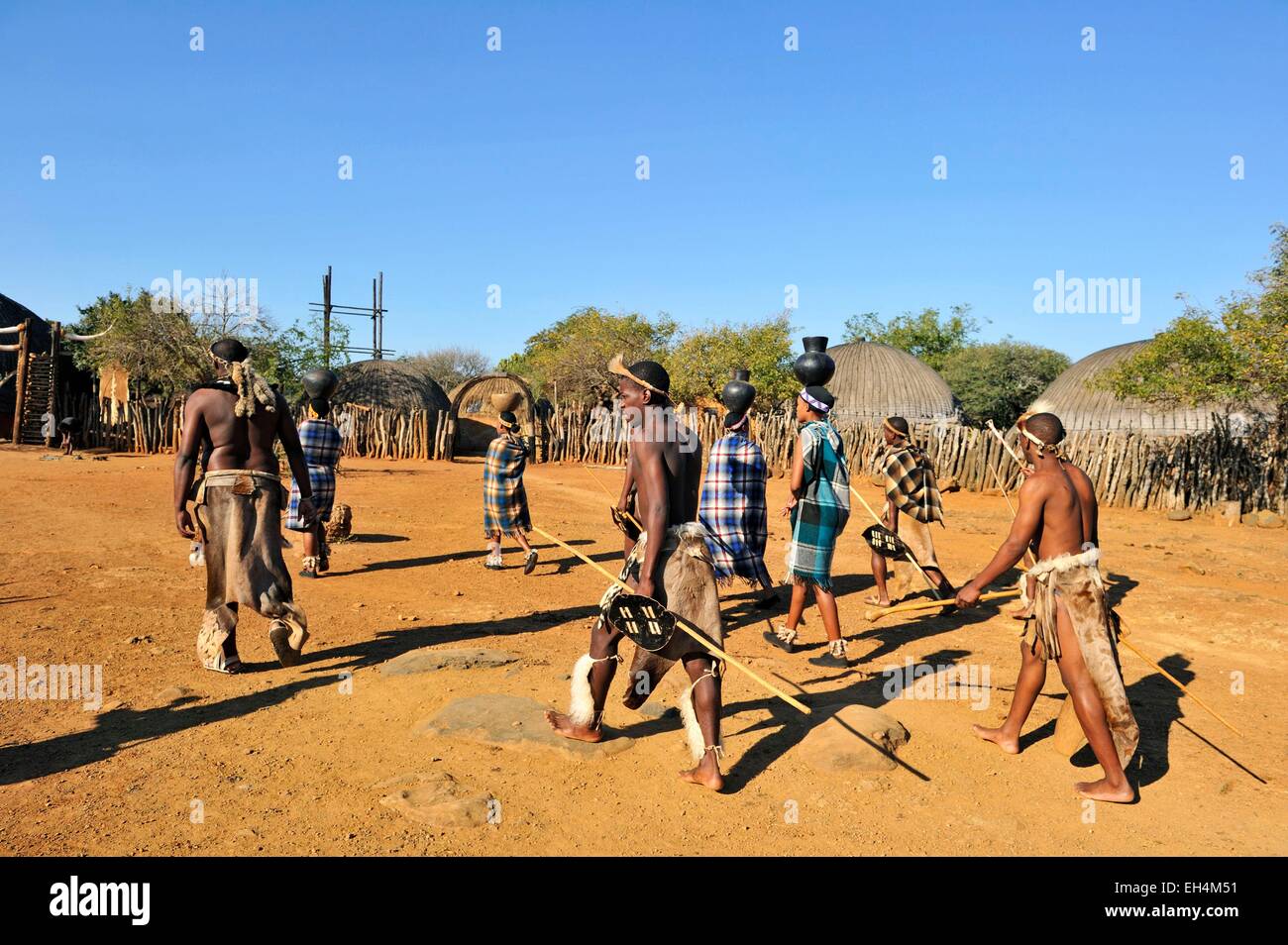 Südafrika, Kwazulu-Natal, Eshowe, Zululand Shakaland Stockfoto