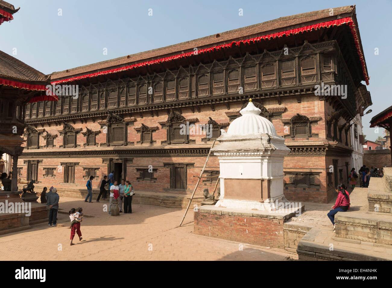 Nepal, Kathmandu-Tal, Bhaktapur, Weltkulturerbe von der UNESCO zum Weltkulturerbe der UNESCO, der Palast der 55 Fenster Stockfoto