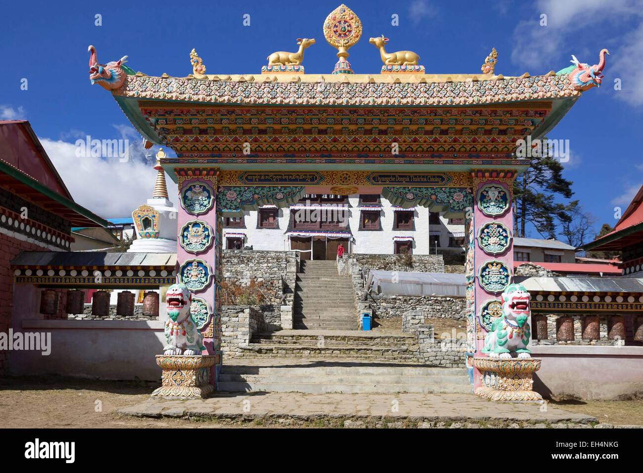 Nepal, Sagarmatha Nationalpark, Weltkulturerbe von UNESCO, Solu Khumbu Bezirk, Kloster Tengboche Stockfoto