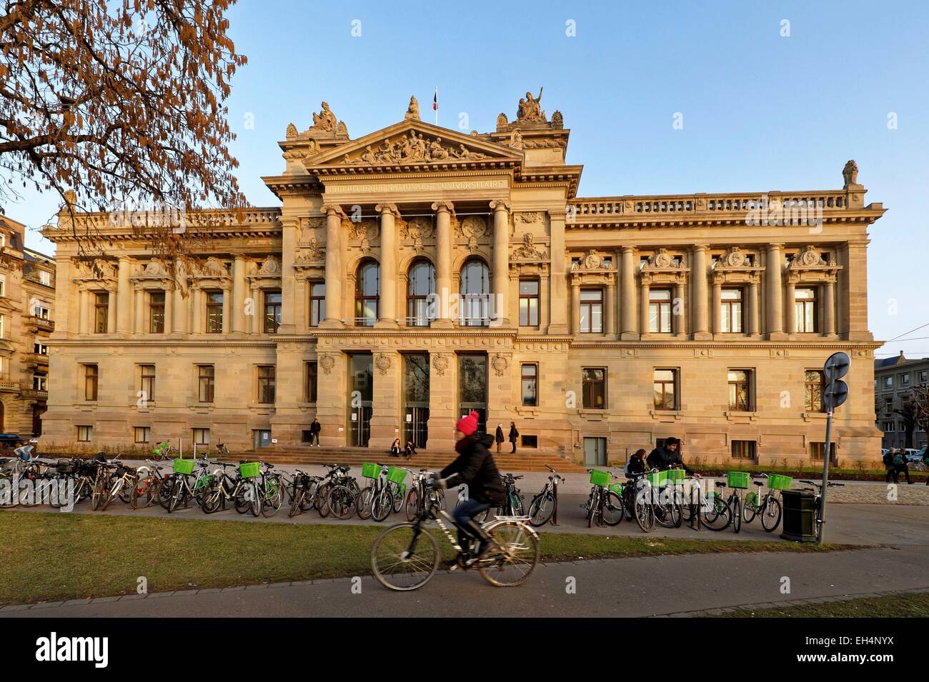 Frankreich, Bas Rhin, Straßburg, Deutsch Viertel, Place De La Liberte, National- und Universitätsbibliothek Stockfoto