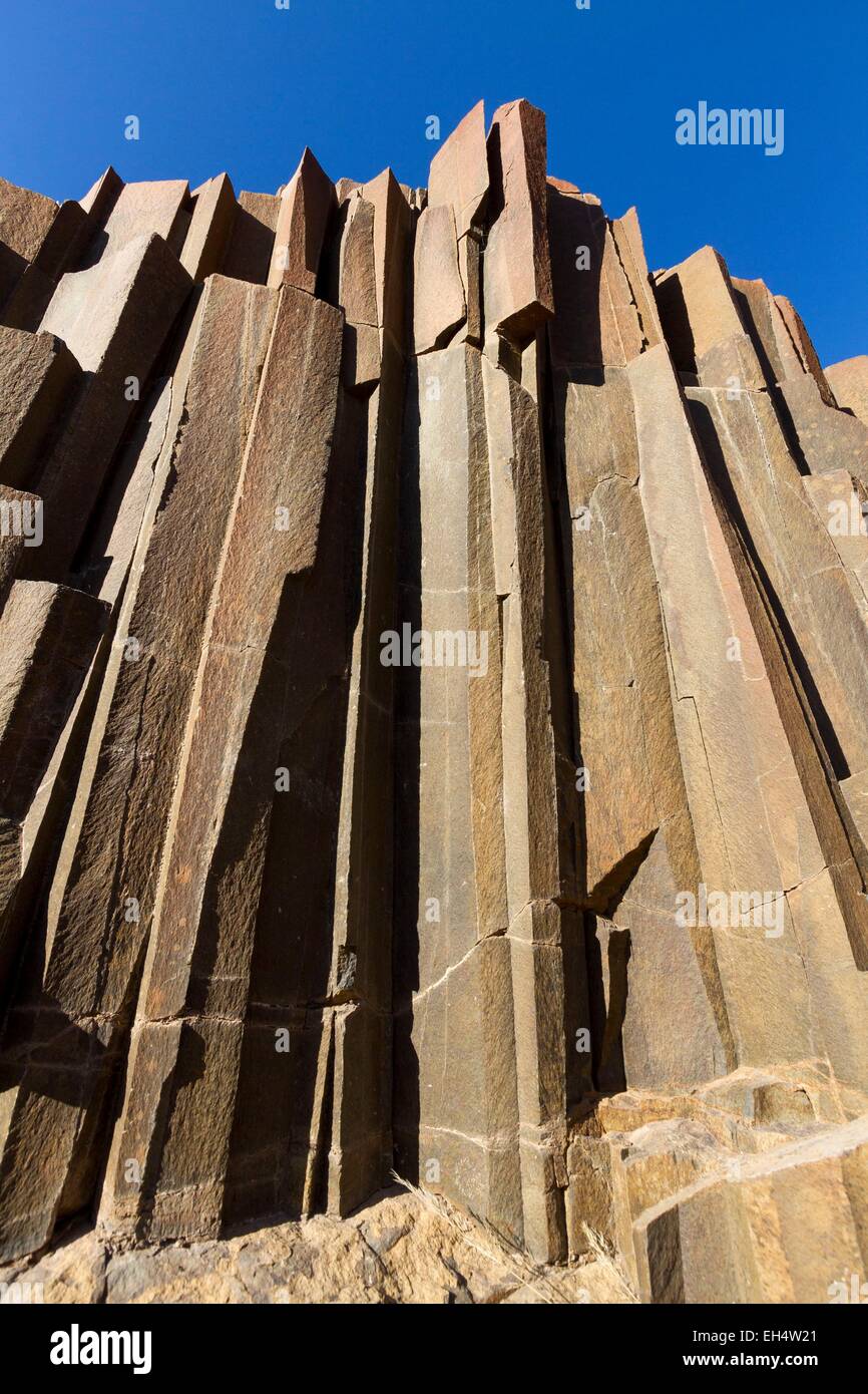 Namibia, Kunene Region, Damaraland, Orgelpfeifen aus Basalt in der Nähe von Twyfelfontein Stockfoto