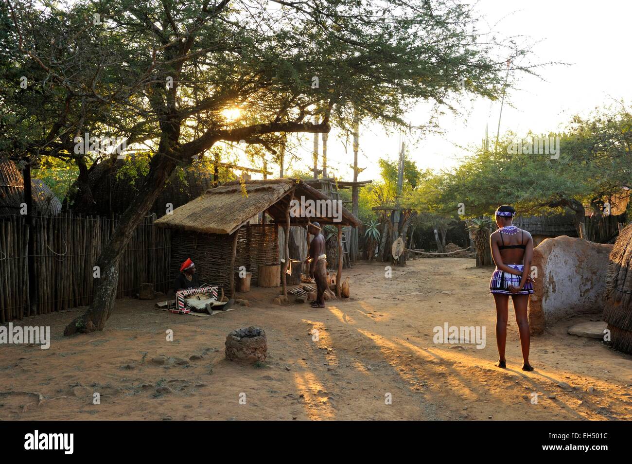 Südafrika, Kwazulu-Natal, Eshowe, Zululand Shakaland Stockfoto