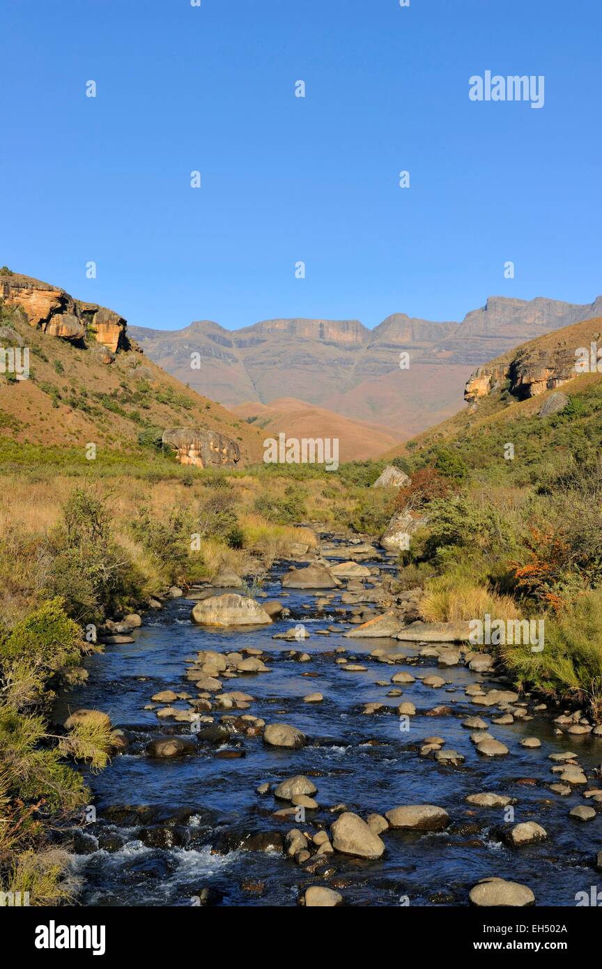 UKhahlamba Park, Weltkulturerbe der UNESCO, des Riesen Castle Valley, Drakensberge, Kwazulu Natal, Südafrika Stockfoto