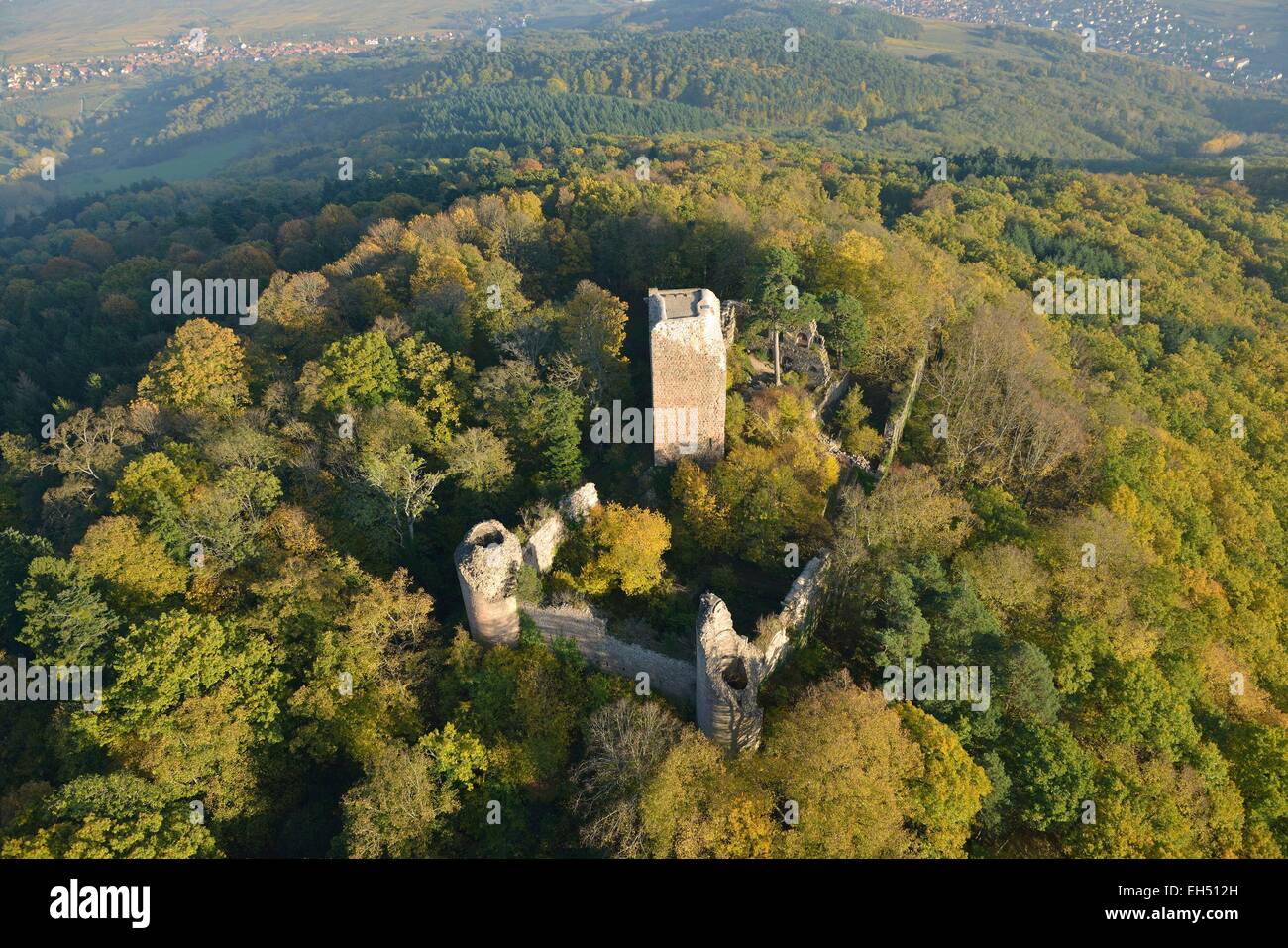 Frankreich, Bas Rhin, Schloss Landsberg (Luftbild) Stockfoto