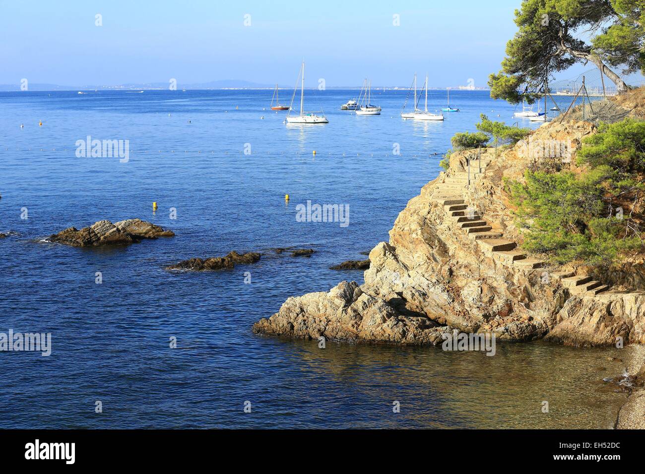 Frankreich, Var, La Londe Les Maures, Pointe de l'Argentiere, der kostalen Pfad Stockfoto