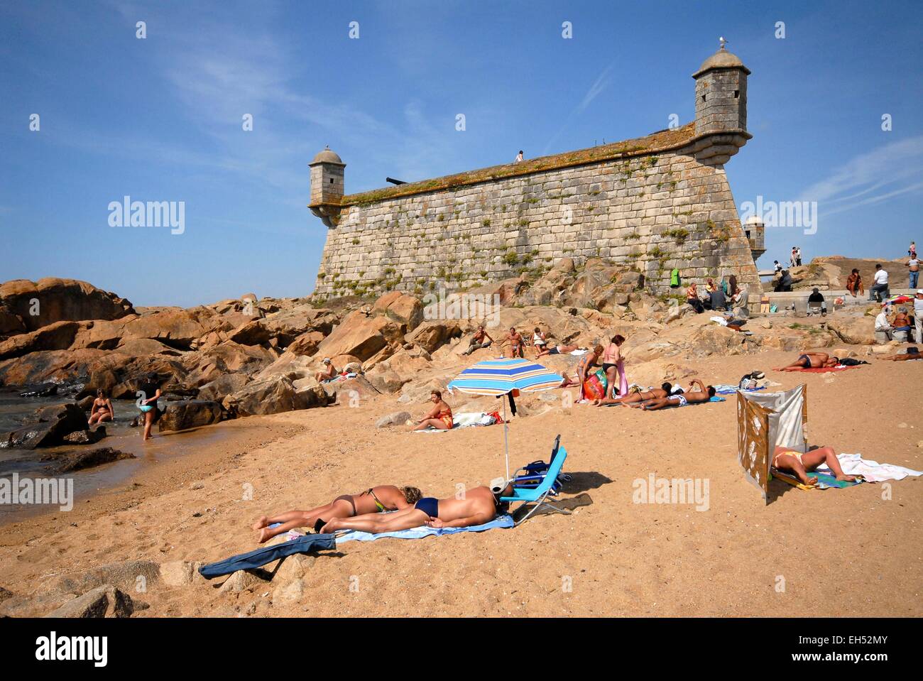 Nordregion, Porto, Portugal, Castelo Queijo Strand Stockfoto