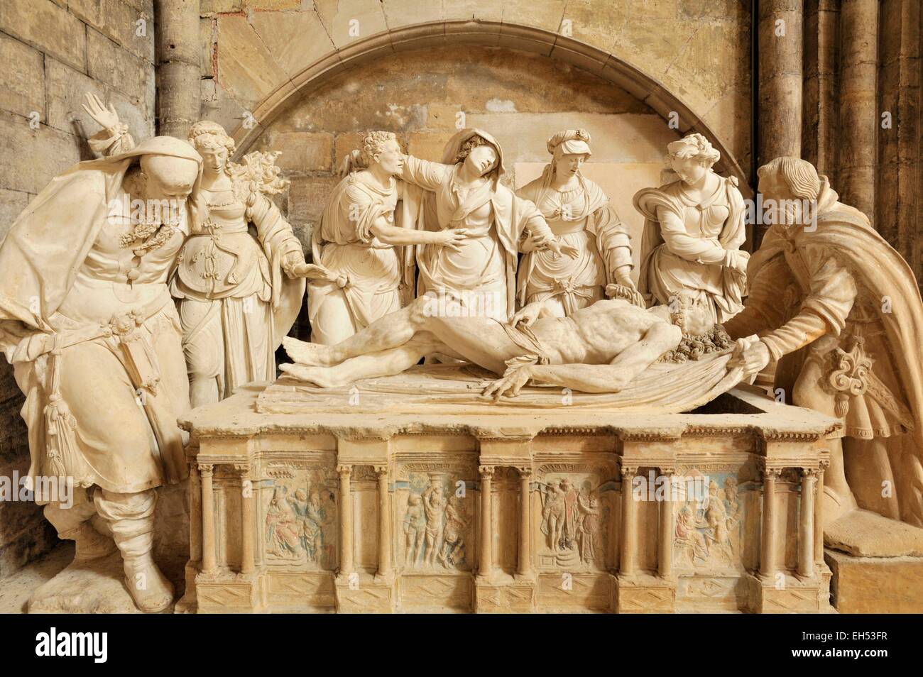 Frankreich, Haute-Marne, Joinville, Kirche Notre Dame, Schauplatz der Grablegung Stockfoto