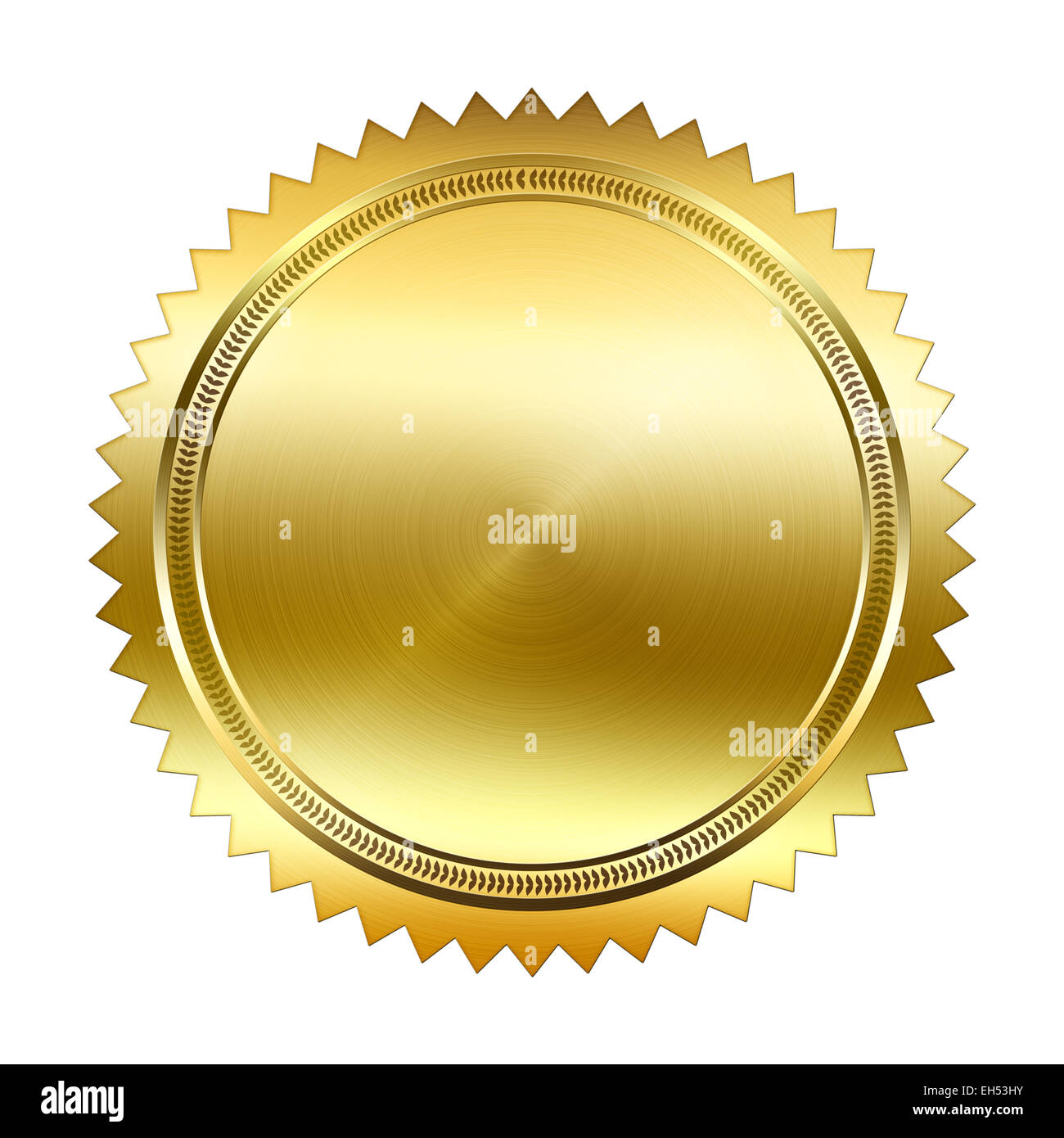 Goldenen Siegel isoliert auf weißem Hintergrund Stockfoto