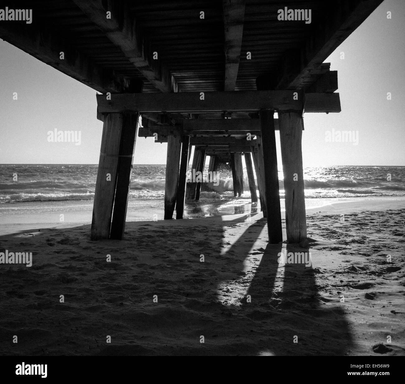 Port Noarlunga Bootssteg, Adelaide, Südaustralien Stockfoto