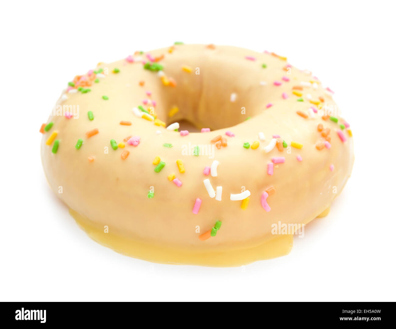 Orange Donut auf weiß mit Beschneidungspfad Stockfoto