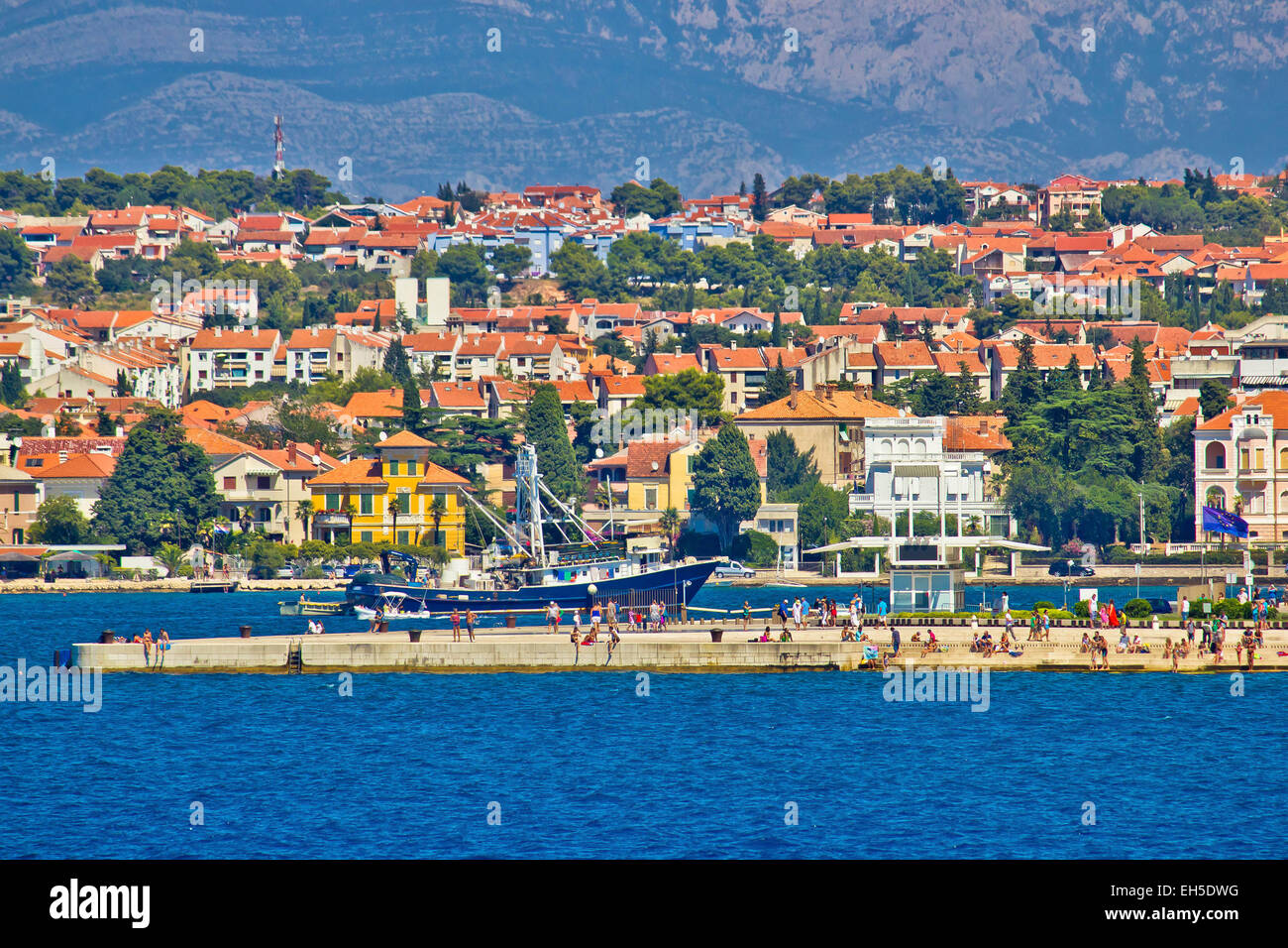 Zadar Waterfront Organe Blick auf das Meer, Dalmatien, Kroatien Stockfoto