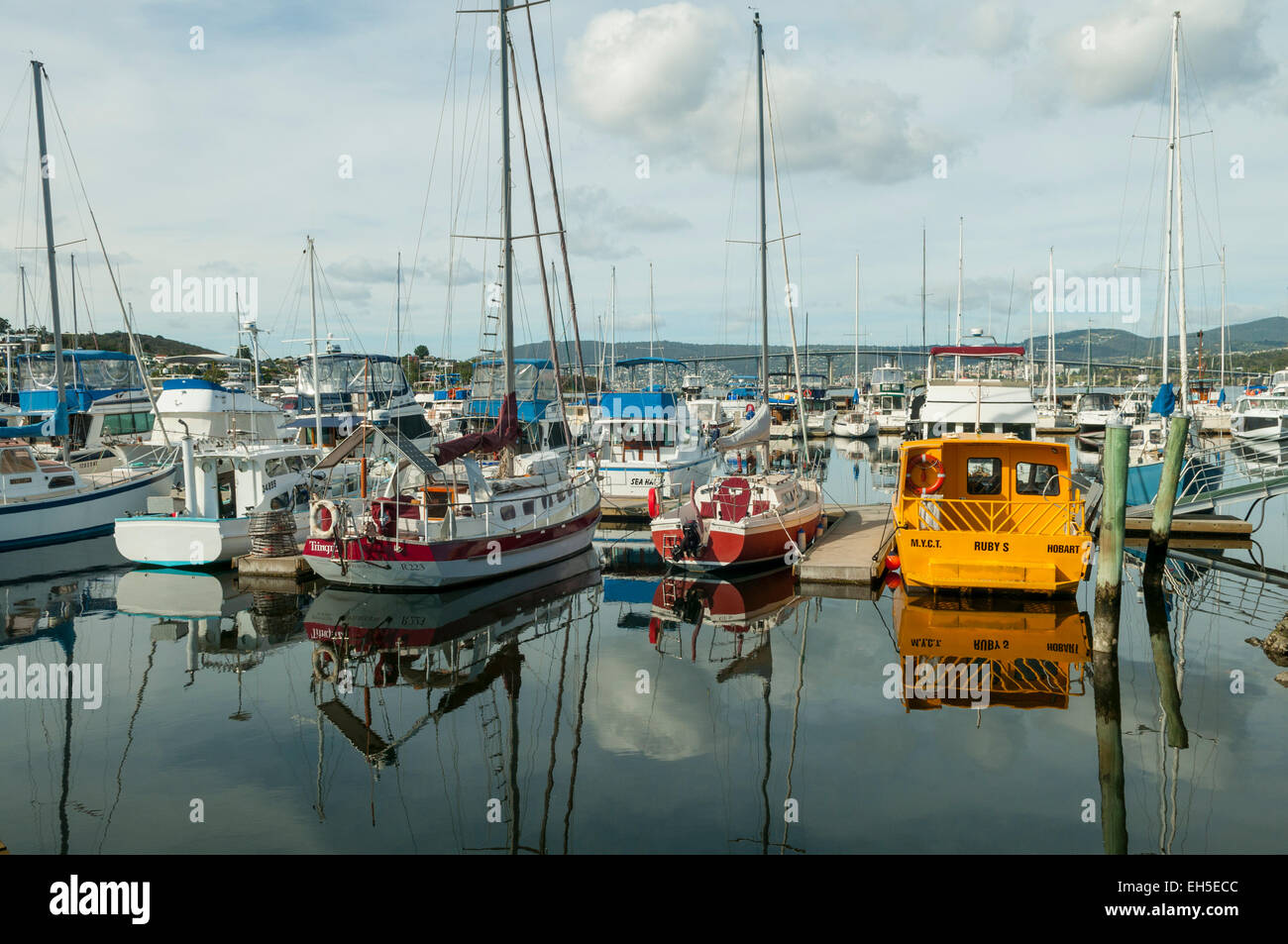 Marina bei Lindisfarne, Hobart, Tasmanien, Australien Stockfoto